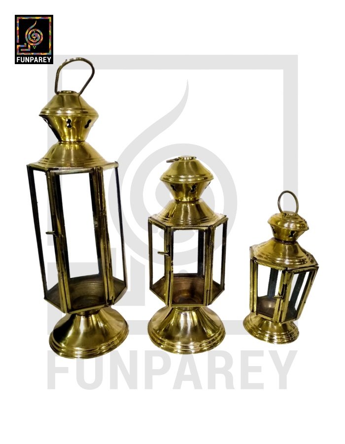 Handmade Brass Antique Candle Lantern (Small)