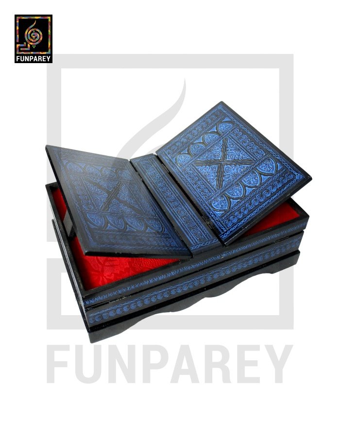 Handmade Wooden Quran Box 12x8 with Lacquer Art
