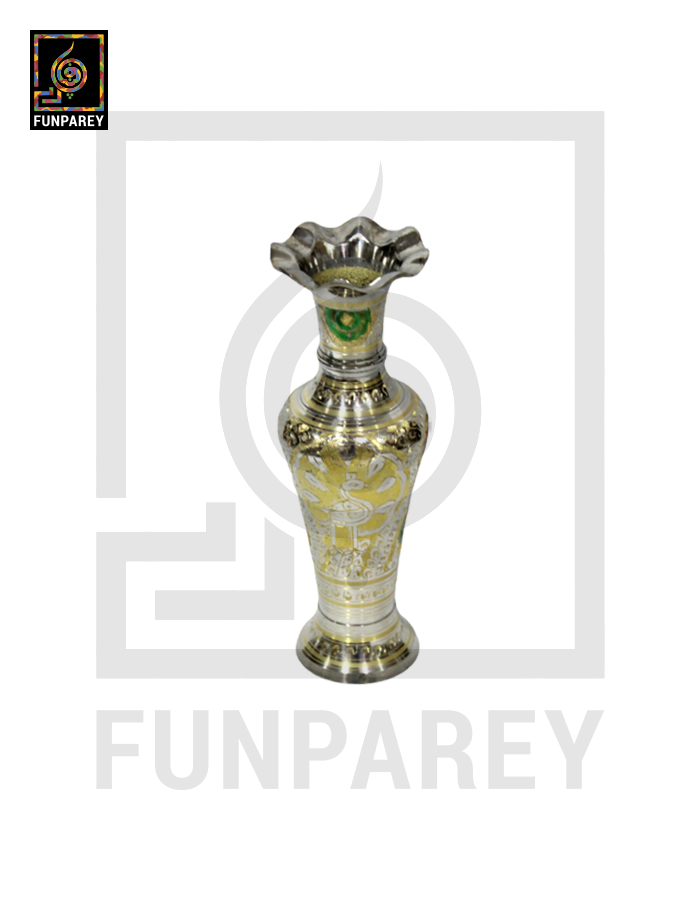 Handmade 10" Brass Vase Pair 'Pensive'