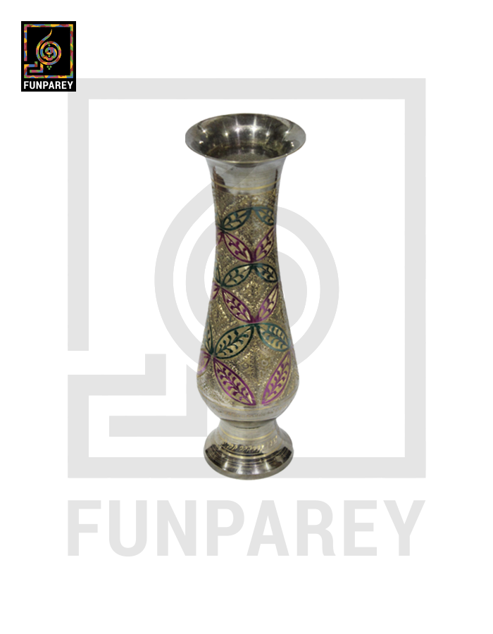 Handmade 14" Brass Vase Pair 'Verdant'