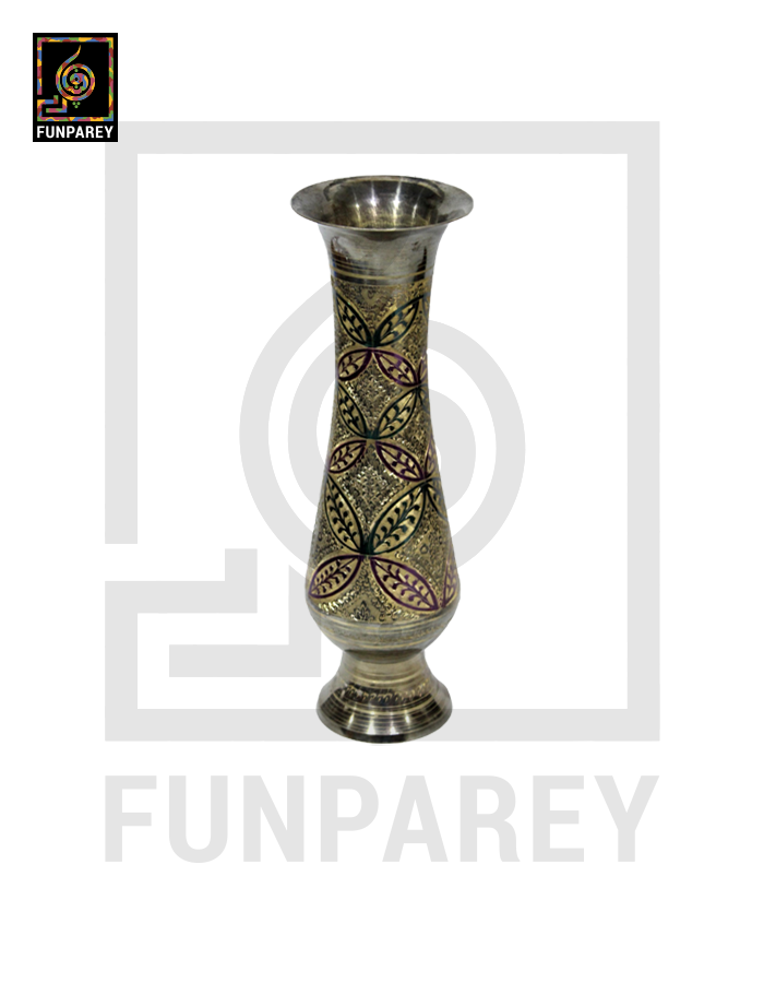 Handmade 14" Brass Vase Pair 'Verdant'