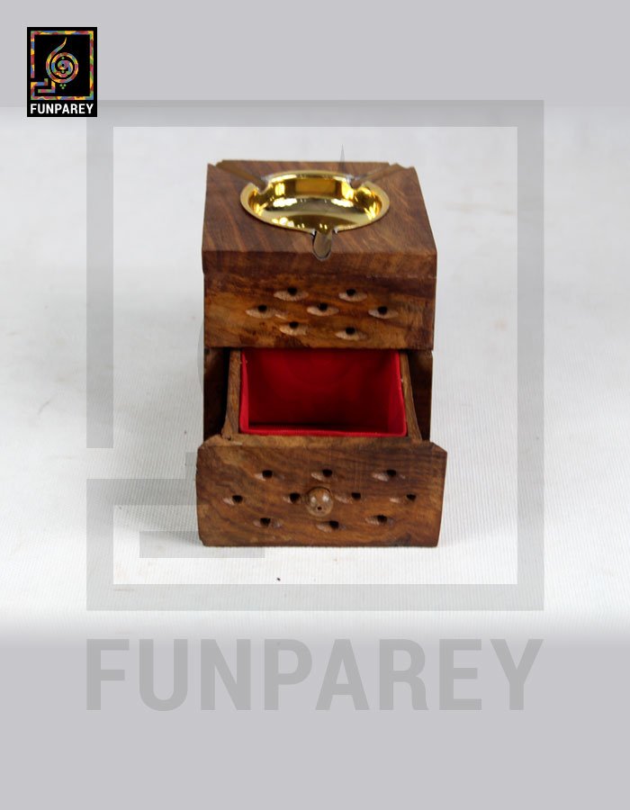 Handmade Wooden Ashtray With Cabinet