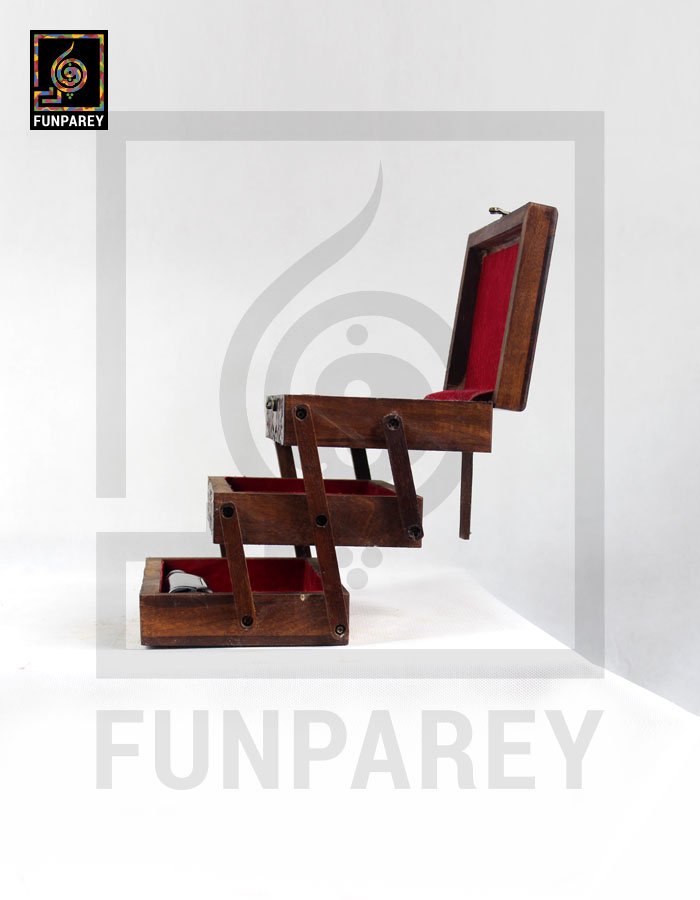 Hand Carved Wooden Cantilever Jewelry Box 6/9