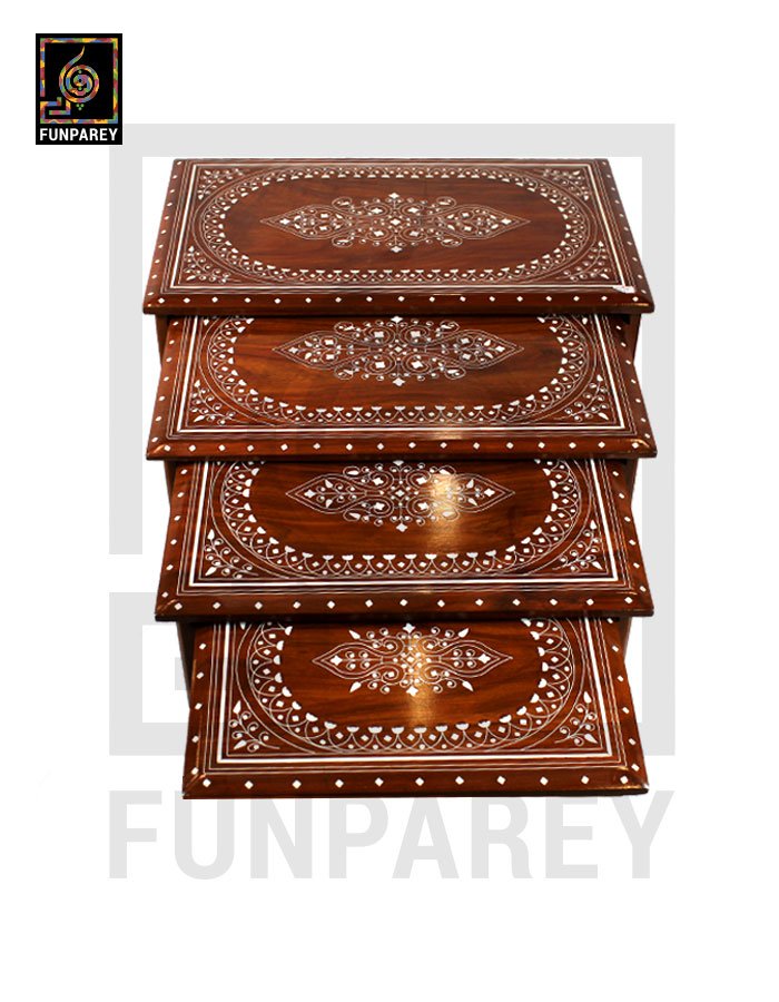 Nesting Tables With Galahad White Fiber Work