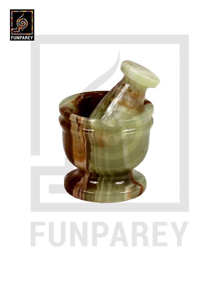 Onyx Stone Mortar & Pestle 3"