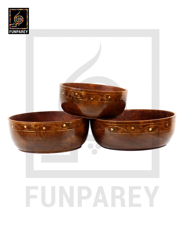 Handmade Wooden Bowl Set (3 Pieces)