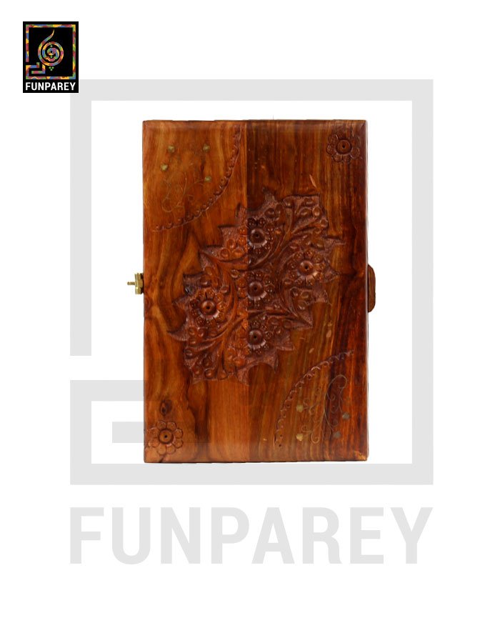 Hand Carved Wooden Storage Box 8/12 Lockable