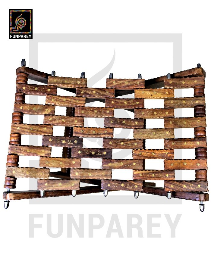 Wooden Foldable Camping Stool With Brass Work