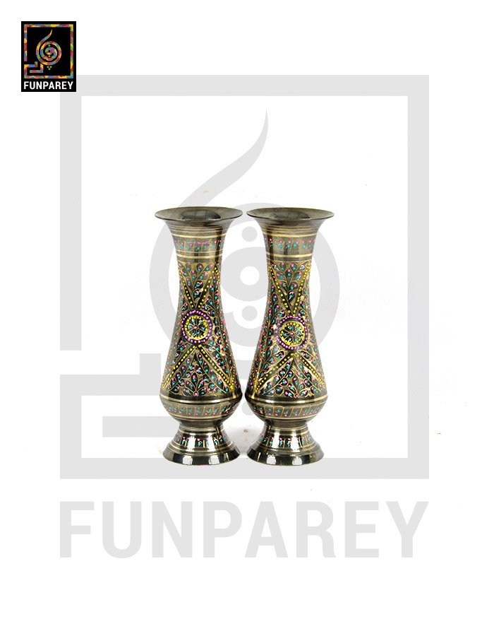 Handmade Brass Vase 10" Standard  Pair