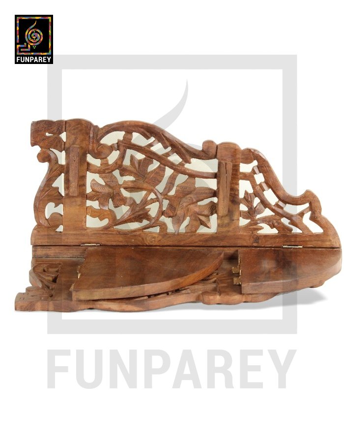 Hand Carved Wooden Corner Rack Large