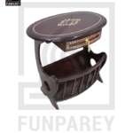 Handmade Wooden Magazine Table 20″ Wood Inlay