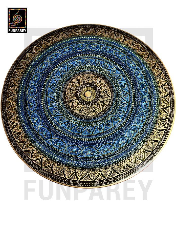 Wooden Table with Naqshi Art - 24"