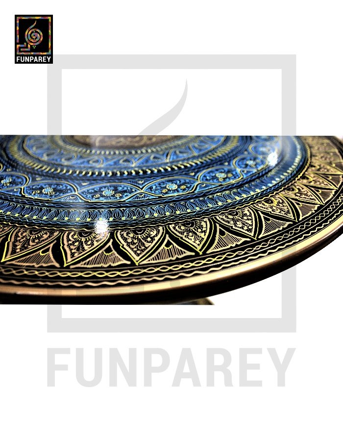 Wooden Table with Naqshi Art - 24"