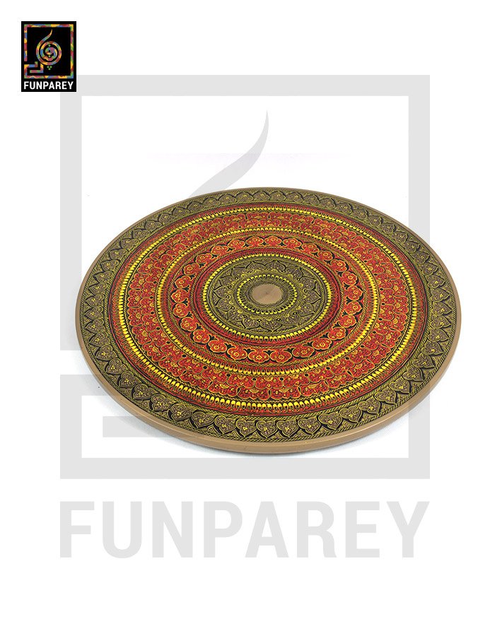 Wooden Table with Naqshi Art - 24"