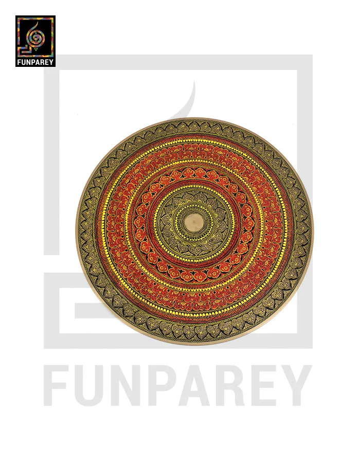 Wooden Table with Naqshi Art - 24"
