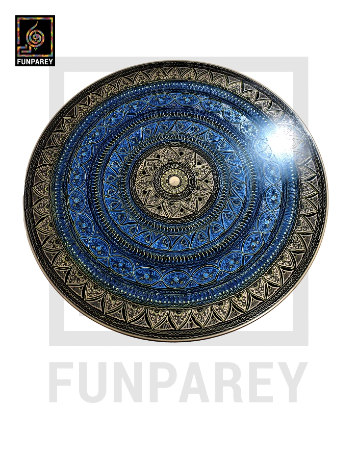 Wooden Table with Naqshi Art - 24"
