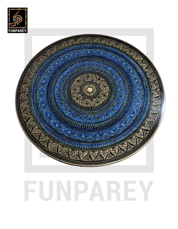 Wooden Table with Naqshi Art - 24"