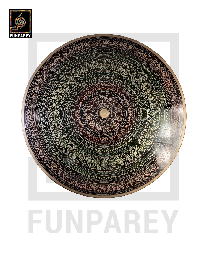 Wooden Table with Naqshi Art - 24"