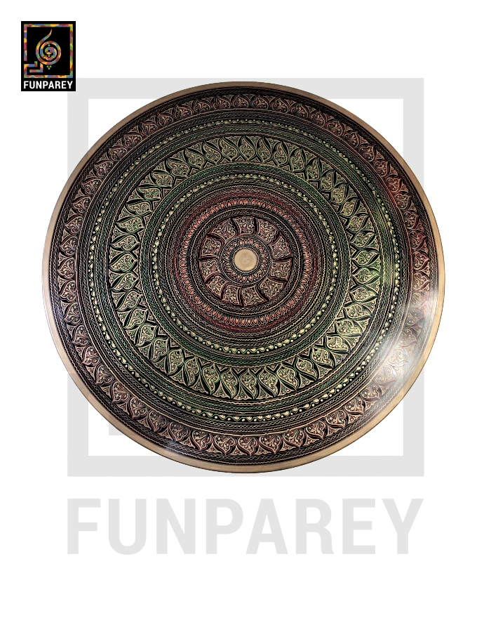 Wooden Table with Naqshi Art - 24"