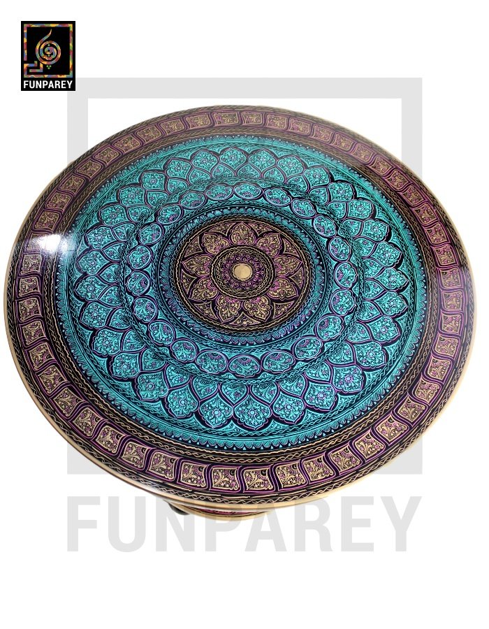 Wooden Table with Naqshi Art - 24"