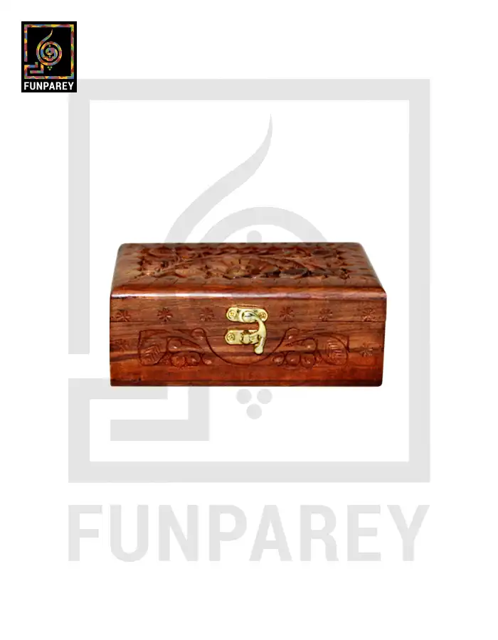 Hand Carved Premium Wooden Jewelry Box 4/6 Slim