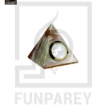 Onyx Stone Pyramid Shaped Table Clock 2″