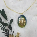 Baltic Ocean Oval Resin Pendant 01