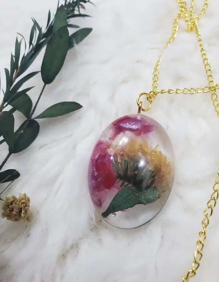 Botanical Dried Flowers Pendant