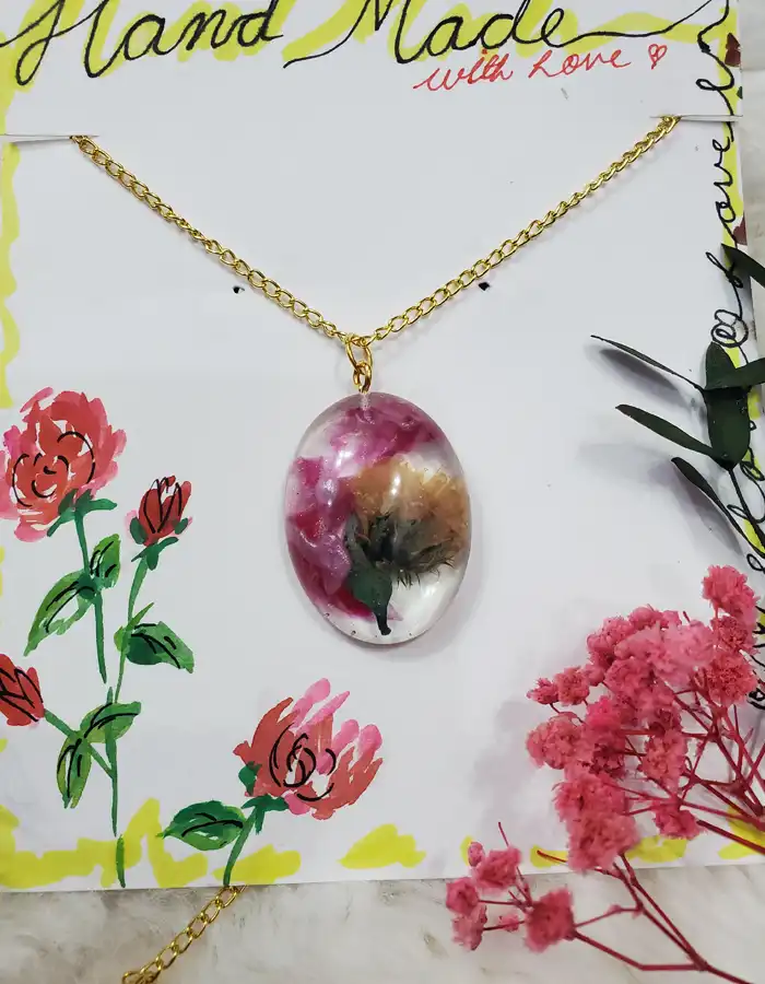 Botanical Dried Flowers Pendant