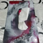 Epoxy Resin Tissue Box - Red & White 02