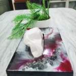 Epoxy Resin Tissue Box - Red & White 05