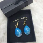 Handcrafted Blue Resin Earrings 01