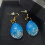 Handcrafted Blue Resin Earrings 02