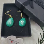 Handcrafted Green Resin Earrings 02