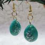 Handcrafted Green Resin Earrings 04
