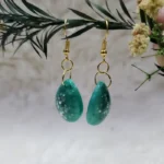 Handcrafted Green Resin Earrings 05