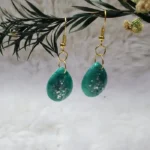 Handcrafted Green Resin Earrings 06