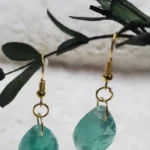 Handcrafted Green Resin Earrings 11