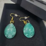 Handcrafted Green Resin Earrings 12