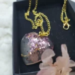 Pink Glittery Heart Pendant 02