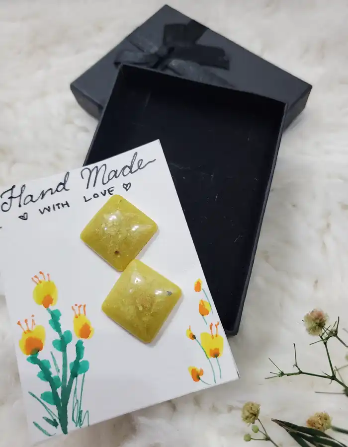 Resin Art Earrings Lemonade