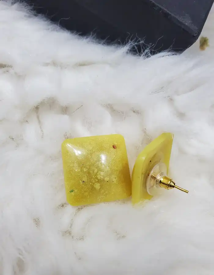 Resin Art Earrings Lemonade