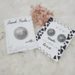 Resin Jewellery Set - Ring & Earrings - Silver Flakes 03