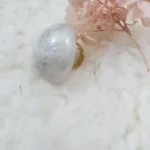 Resin Jewellery Set - Ring & Earrings - Silver Flakes 10