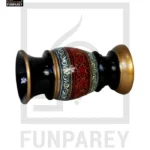 Wooden Flower Pot With Nakshi Art – 9″ Red And Black (4)