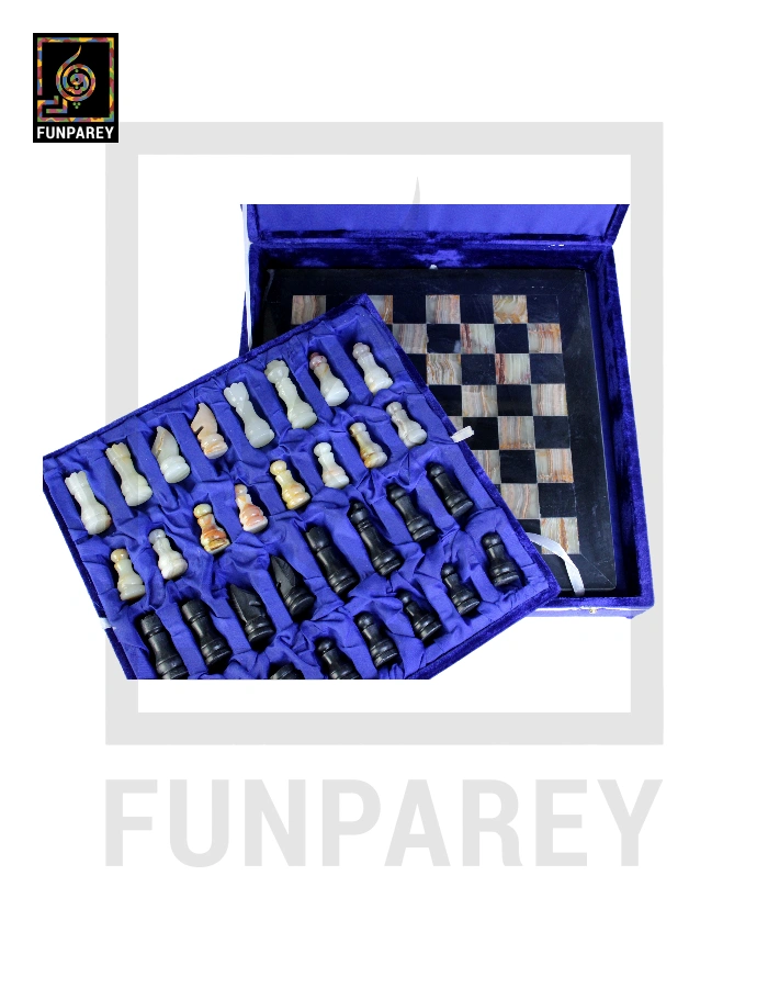 Premium Onyx Stone Chess Board with Pieces Complete Set 10×10