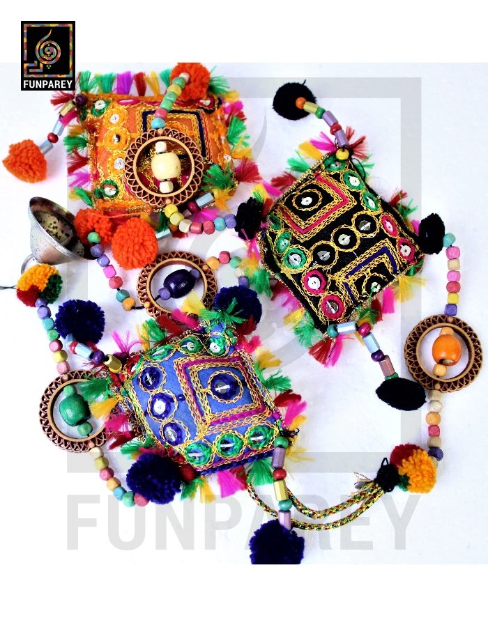 Handmade Antqiue Embroidered Square Door Chime