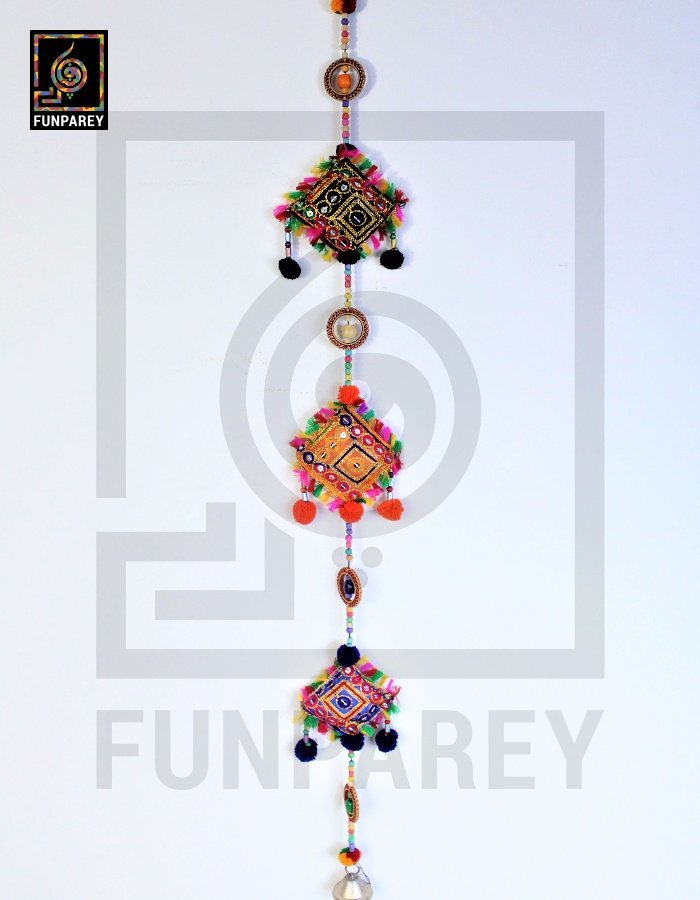 Handmade Antqiue Embroidered Square Door Chime