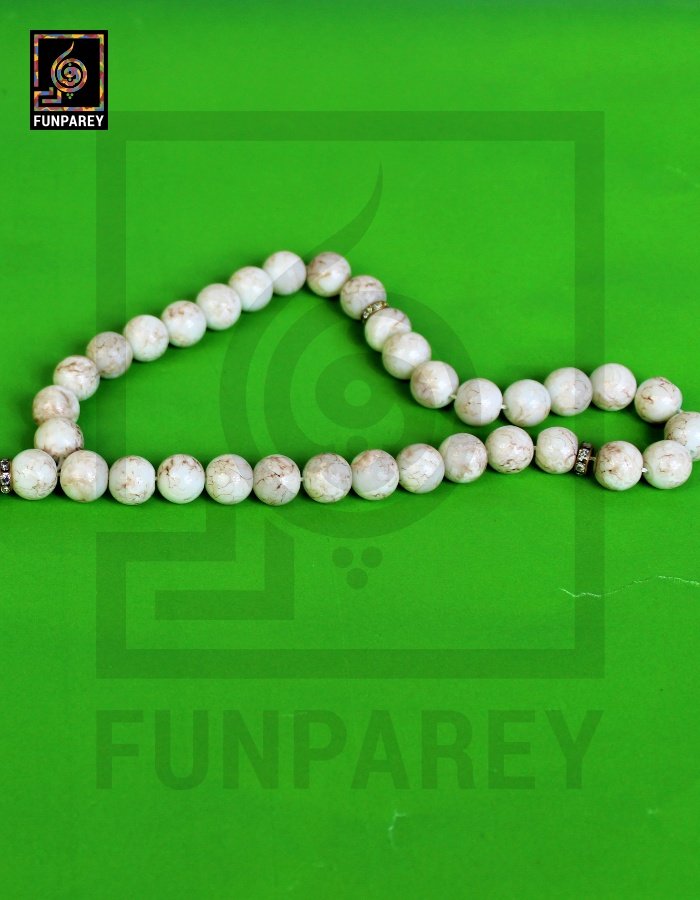 Tasbeeh / Misbaha Rosary 33 Beads – Howlite White
