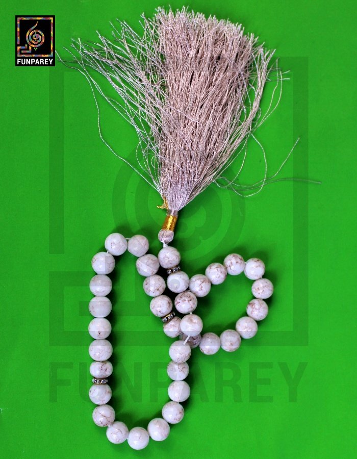 Tasbeeh / Misbaha Rosary 33 Beads – Howlite White